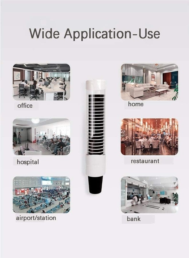 Fennec Mart Paper Cup Dispenser Holder Wall Mounted Plastic Cup Organizer for Bathroom, Kitchen, Office Fits Disposable Water & Drinking Cups Adhesive or Screw Mount (White) - Image 4